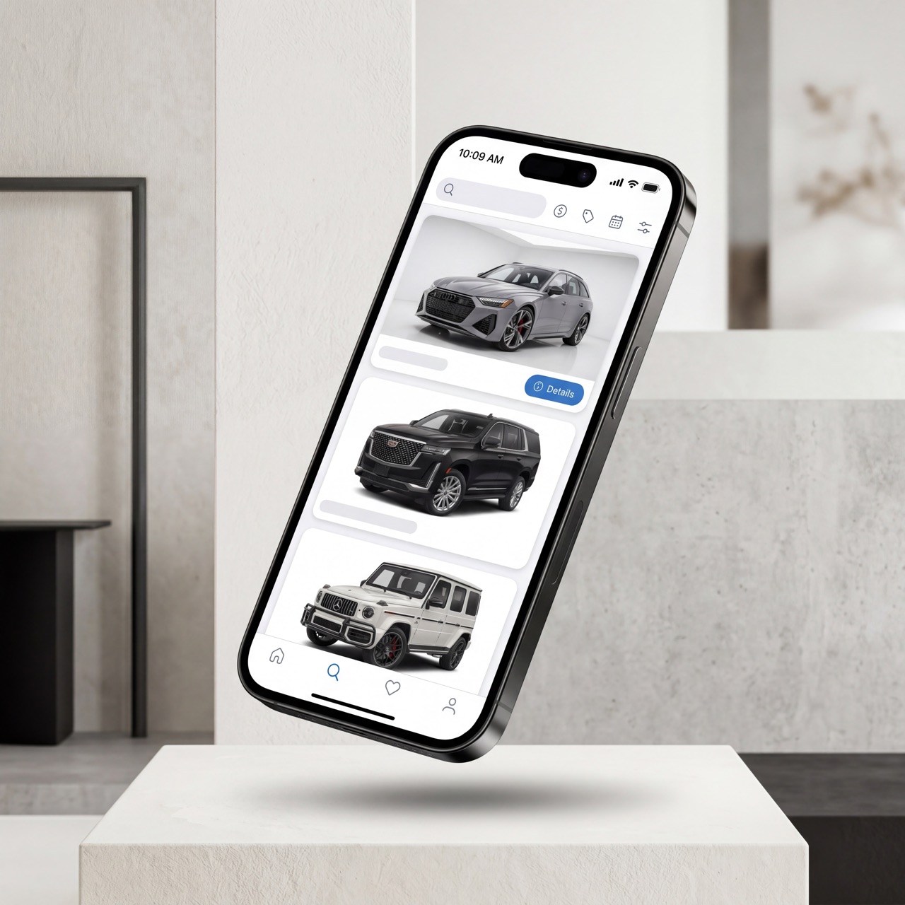 Vehicle Imagery app on iPhone
